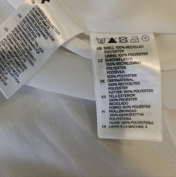 H&M Consious Collection Women SZ 2 White tiered halter dress vacation graduation - Picture 7 of 8